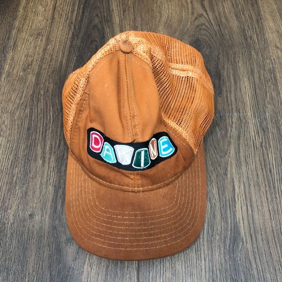 Vintage Dakine Embroidered Made in USA Trucker Hat Orange Snapback OSFM - Picture 1 of 9